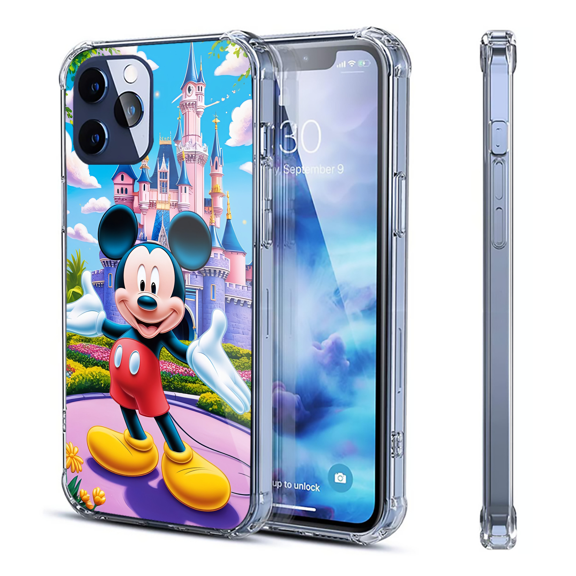 （画像用） ミッキーマウス Mickey Mouse 【iPhone 12シリーズ対応】透明スマホケース（クリアソフトケース）